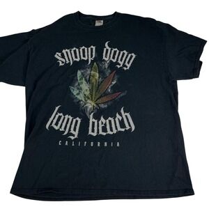 Snoop Dogg Shirt Mens 2XL Black Long Beach California Weed Leaf 420 Marijuana